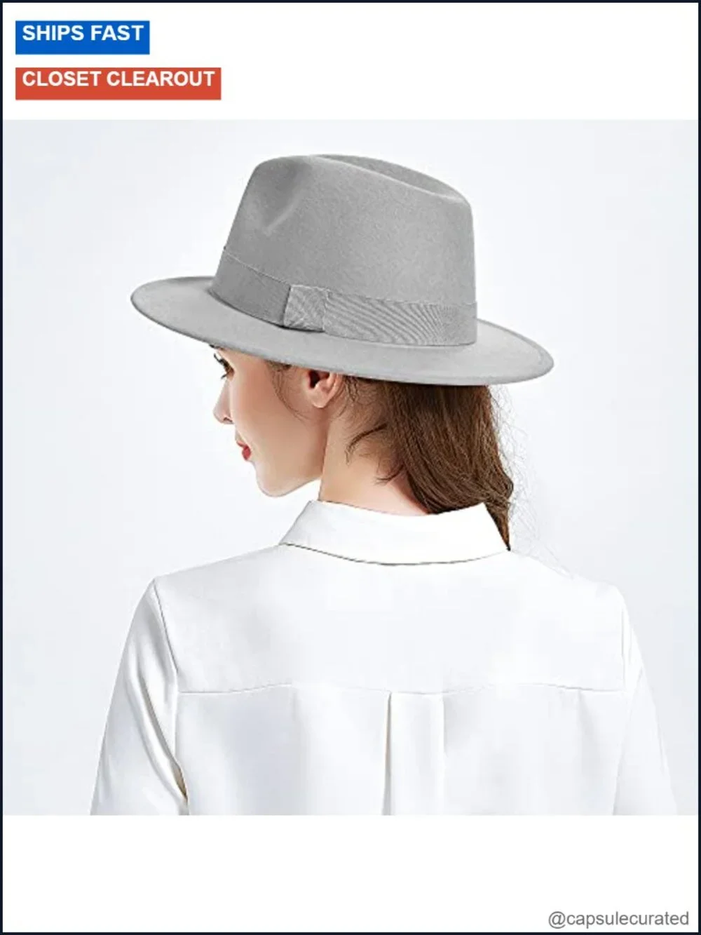 Fedora Hat Wide Brim Cotton Polyester Adjustable Unisex